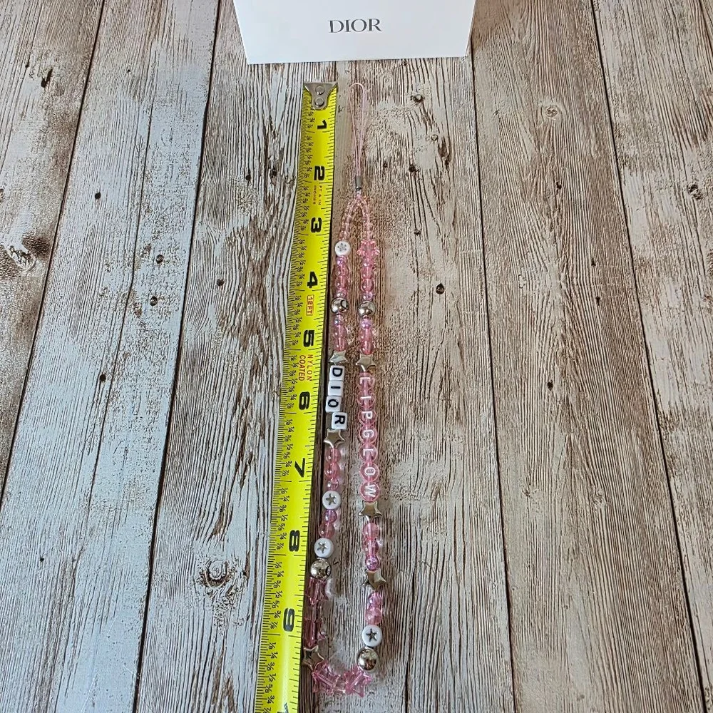 Dior Pink Beaded Phone Charm